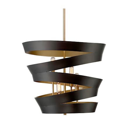 Meridian 4 Light 19" Wide Pendant Matte Black / Gold