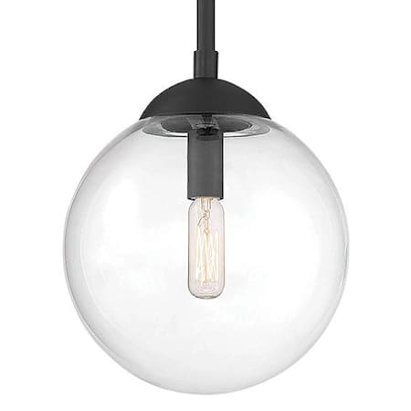 Meridian 8" Wide Mini Pendant with Clear Glass Shade Matte Black