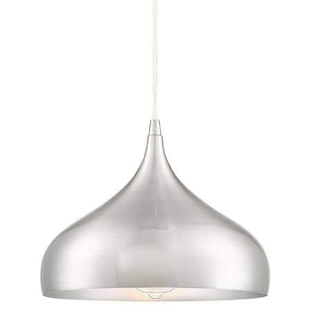 Meridian Single Light 12" Wide Plug-In Pendant Brushed Nickel