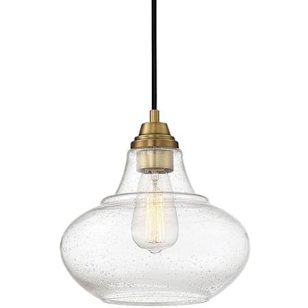 Meridian Single Light 10" Wide Pendant Natural Brass