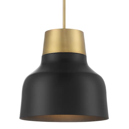 Meridian 17" Wide Pendant Matte Black / Natural Brass