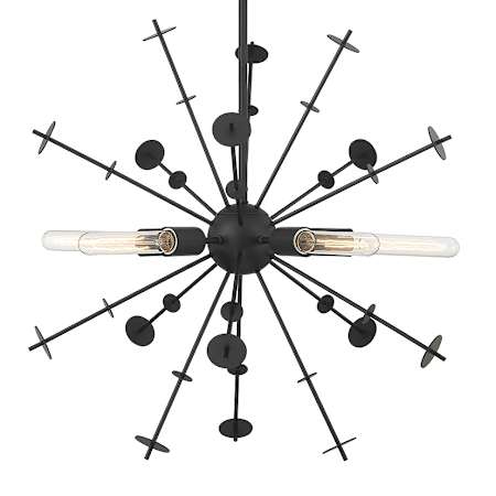 Meridian 5 Light 26" Wide Abstract Sputnik Chandelier Matte Black