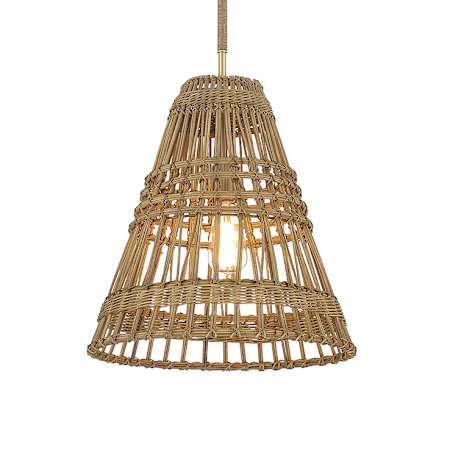 Meridian 16" Wide Pendant Natural Brass