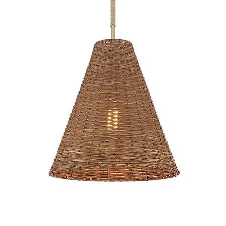Meridian 16" Wide Pendant Natural Brass