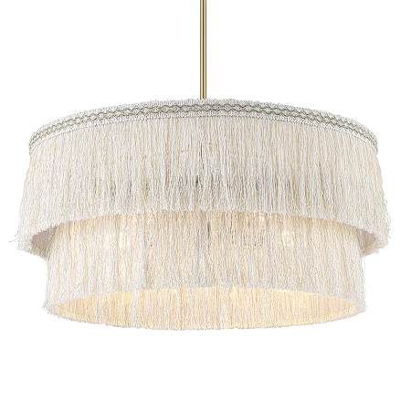 Meridian 5 Light 26" Wide Pendant Natural Brass