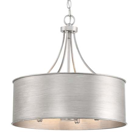 Meridian 4 Light 18" Wide Pendant with Metal Drum Shade Antique Silver