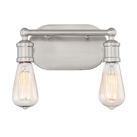 Meridian 2 Light 10" Wide Bathroom Vanity Light Brushed Nickel