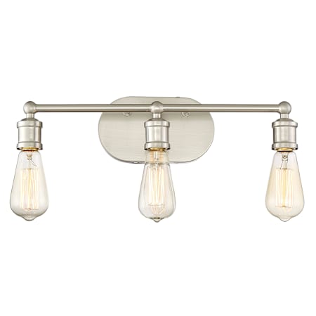 Meridian 3 Light 19" Wide Bathroom Vanity Light Brushed Nickel