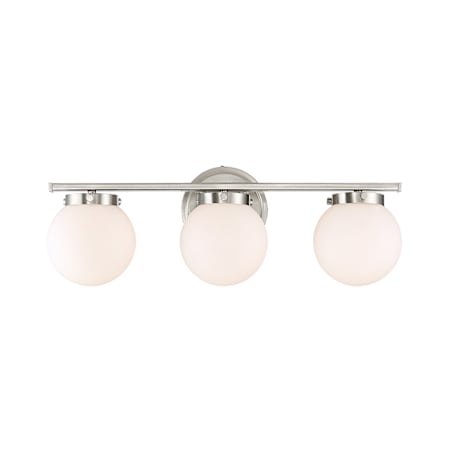 Meridian 3 Light 24" Wide Bathroom Vanity Light Brushed Nickel