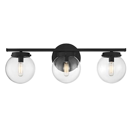 Meridian 3 Light 24" Wide Bathroom Vanity Light Matte Black