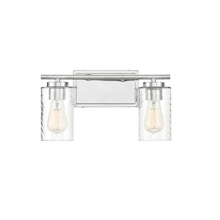 Meridian 2 Light 15" Wide Bathroom Vanity Light with Swirl Glass Shades Chrome