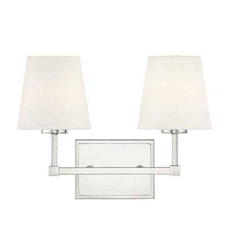 Meridian 2 Light 15" Wide Bathroom Vanity Light Polished Nickel