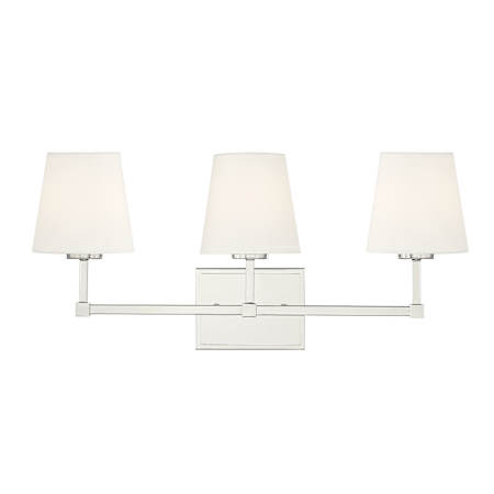 Meridian 3 Light 24" Wide Bathroom Vanity Light Polished Nickel