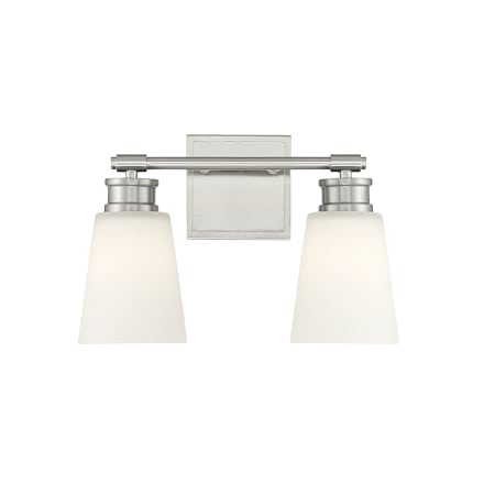 Meridian 2 Light 14" Wide Bathroom Vanity Light Brushed Nickel