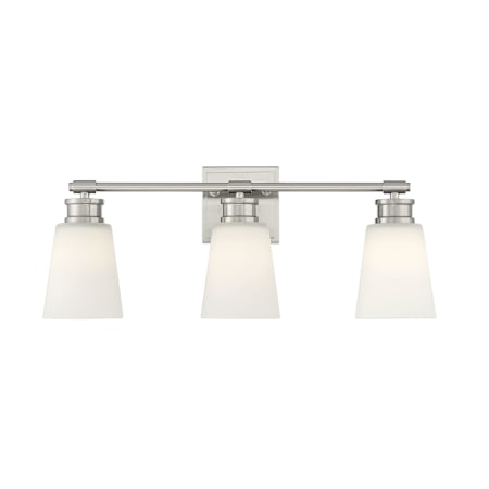 Meridian 3 Light 23" Wide Bathroom Vanity Light Brushed Nickel