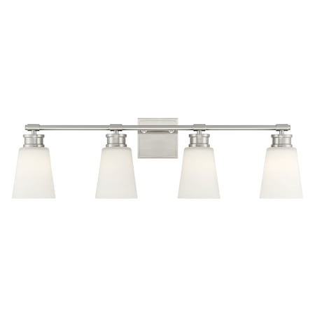 Meridian 4 Light 31" Wide Bathroom Vanity Light Brushed Nickel