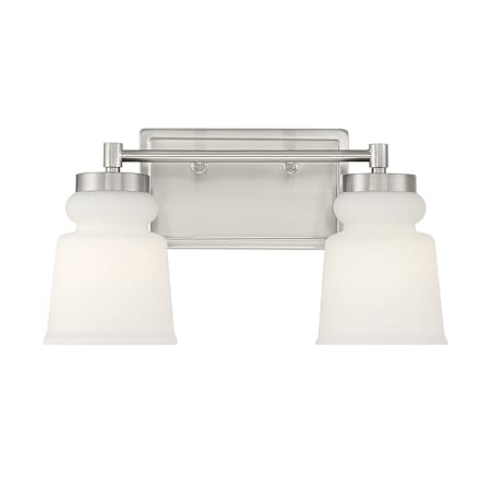 Meridian 2 Light 15" Wide Bathroom Vanity Light Brushed Nickel