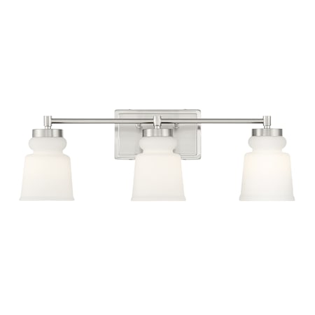 Meridian 3 Light 24" Wide Bathroom Vanity Light Brushed Nickel