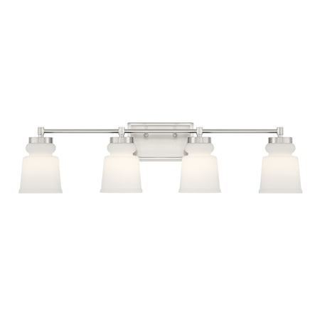 Meridian 4 Light 32" Wide Bathroom Vanity Light Brushed Nickel