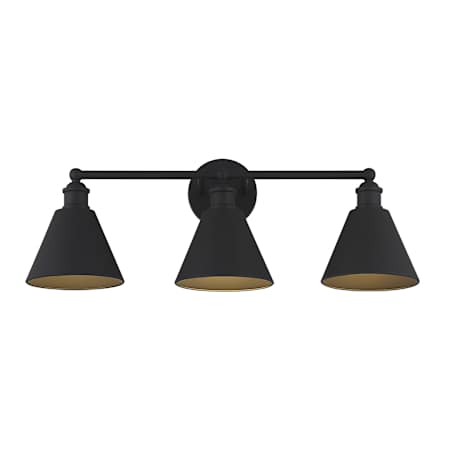 Meridian 3 Light 27" Wide Bathroom Vanity Light Matte Black