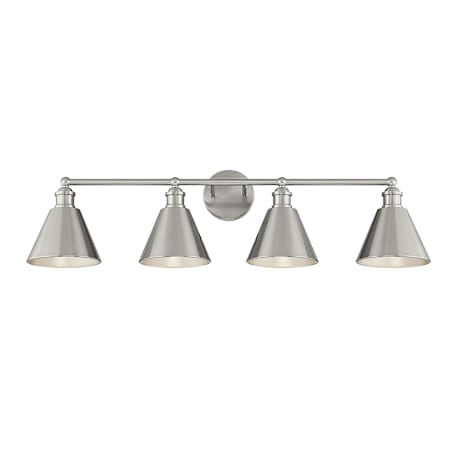 Meridian 4 Light 38" Wide Bathroom Vanity Light Brushed Nickel