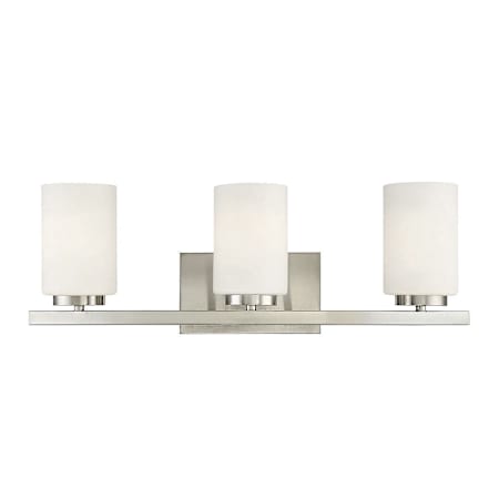 Meridian 3 Light 24" Wide Bathroom Vanity Light Brushed Nickel