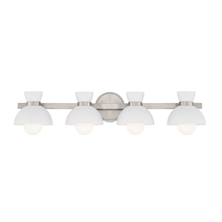 Meridian 4 Light 34" Wide Vanity Light Brushed Nickel