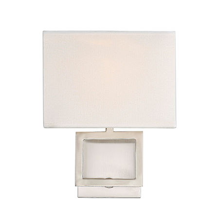 Meridian 10" Tall Rectangular Fabric Shade Wall Sconce Brushed Nickel