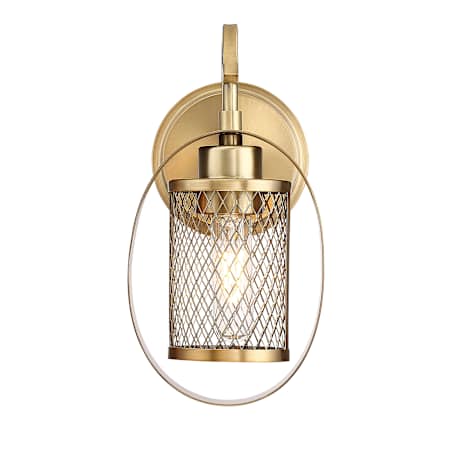 Meridian Single Light 12" Tall Wall Sconce Natural Brass