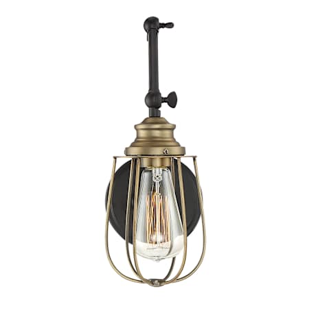 Meridian 17" Tall Wall Sconce English Rubbed Bronze / Natural Brass