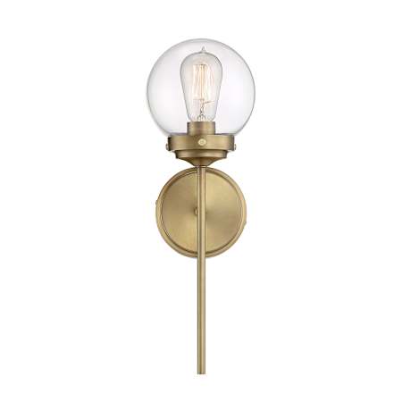 Meridian Single Light 18" Tall Wall Sconce Natural Brass