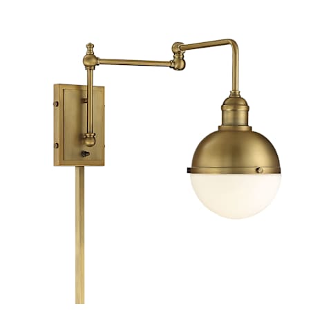 Meridian Single Light 12" Tall Plug-In Wall Sconce Natural Brass