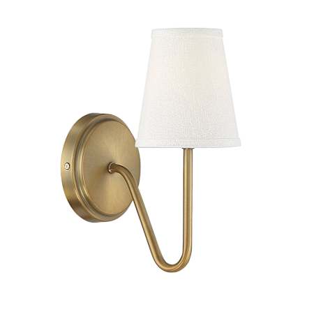 Meridian 11" Tall Wall Sconce with 8" Extension Natural Brass