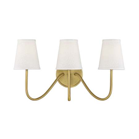 Meridian 3 Light 11" Tall Wall Sconce Natural Brass