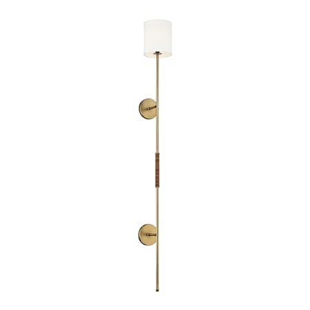 Meridian 55" Tall Wall Sconce Natural Brass