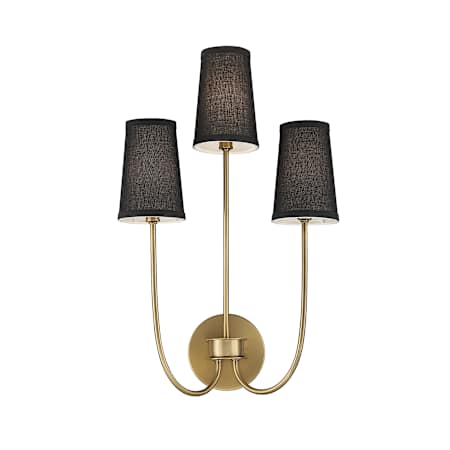 Meridian 3 Light 23" Tall Wall Sconce Natural Brass