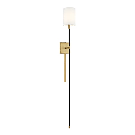 Meridian 49" Tall Hardwired or Plug-In Wall Sconce Black / Natural Brass