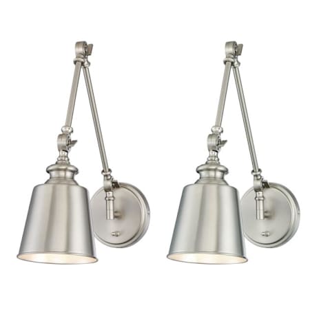 Meridian Meridian 17" Tall Wall Sconce - Set of 2 Brushed Nickel