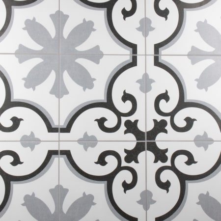 Merola Tile Viena II - 13" x 13" Square Floor and Wall Tile - Matte Visual - Sold by Carton (15.6 SF/Carton) Black and White