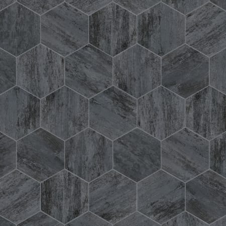 Merola Tile Cassis - 9" x 10" Hexagon Floor and Wall Tile - Glossy, Matte Visual - Sold by Carton (11.5 SF/Carton) Black