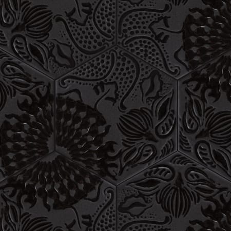 Merola Tile Gaudi Lux - 9" x 10" Floor and Wall Tile - Satin, Textured Visual - Sold by Carton (6.89 SF/Carton) Black