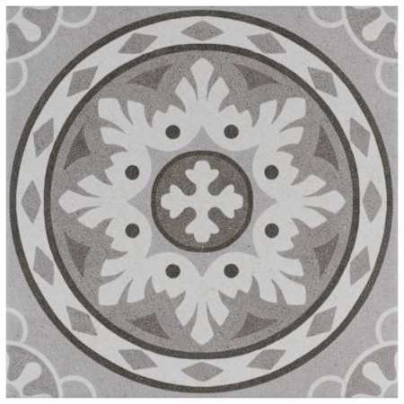 Merola Tile Habana - 10" x 10" Encaustic Floor and Wall Tile - Textured Visual - Sold by Carton (10.88 SF/Carton) Gray