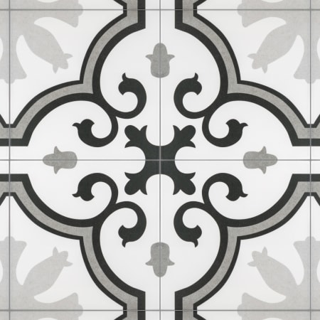 Merola Tile Lacour - 10" x 10" Encaustic Floor and Wall Tile - Glossy Visual - Sold by Carton (10.88 SF/Carton) Gray