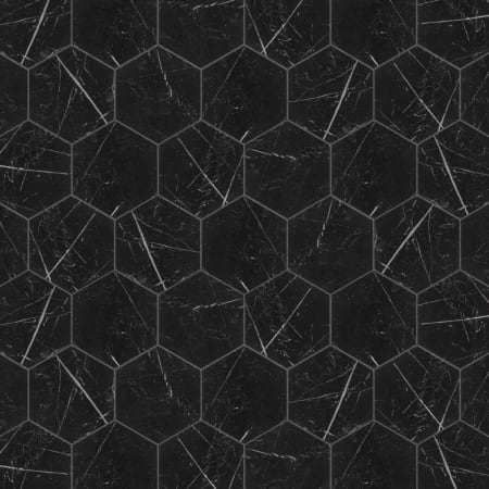 Merola Tile Marquina - 9" x 10" Hexagon Floor and Wall Tile - Matte Visual - Sold by Carton (11.5 SF/Carton) Black
