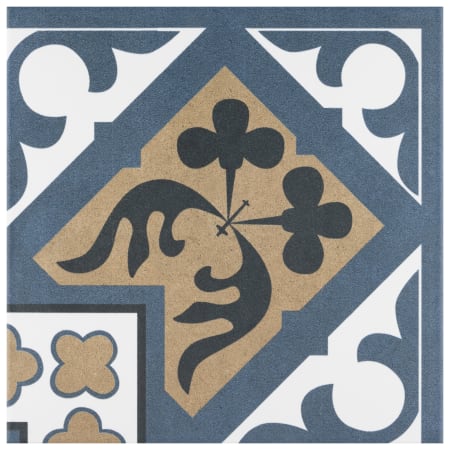 Merola Tile Majestic Orleans - 10" x 10" Square Floor and Wall Tile - Glossy Visual - Sold by Sheet (0.68 SF/Sheet) Blue