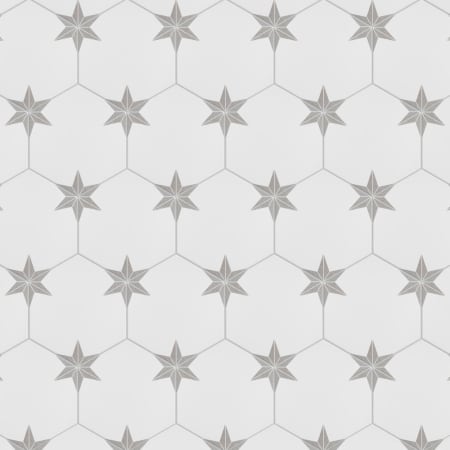 Merola Tile Stella - 9" x 10" Encaustic Floor and Wall Tile - Satin Visual - Sold by Carton (11.5 SF/Carton) Silver