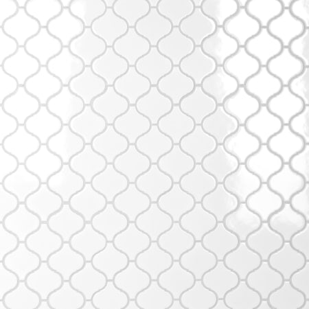 Merola Tile Metro Lantern - 10" x 11" Specialty Arabesque/Baroque Floor and Wall Mosaic Tile - Glossy Porcelain Visual - Sold by Carton (7.3 SF/Carton) White