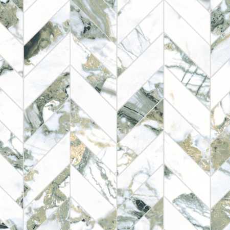 Merola Tile Touche Chevron - 12" x 12" Chevron Floor and Wall Tile - Satin Visual - Sold by Piece Jade