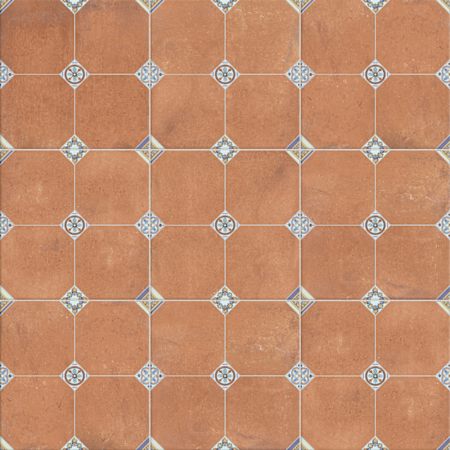 Merola Tile Manises Decor - 13" x 13" Square Floor and Wall Tile - Glossy, Matte, Satin, Textured Visual - Sold by Carton (10.98 SF/Carton) Cuero