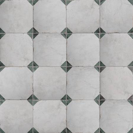 Merola Tile Renaissance Deco - 8" x 8" Solid Floor and Wall Tile - Textured Visual - Sold by Carton (7.65 SF/Carton) Emerald Corner